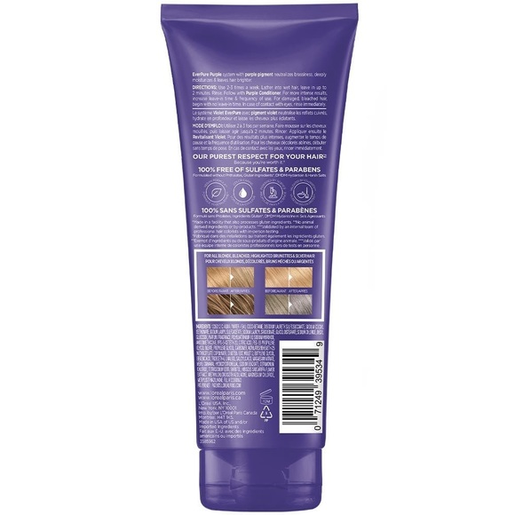 3-LoReal Ever Pure PURPLE SHAMPOO PURPLE CONDITIONER 4 TONING BLONDE BLEACH HAIR - Picture 6 of 13